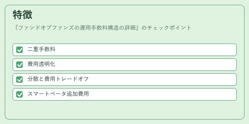 特徴（ファンドオブファンズの運用手数料構造の詳細）の図解