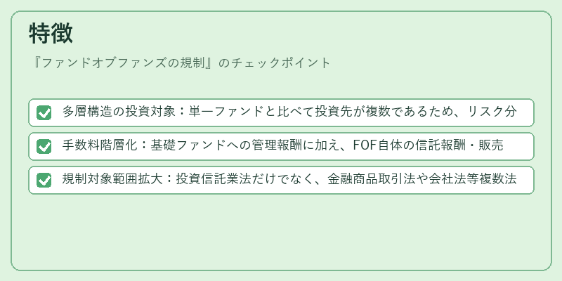 特徴(ファンドオブファンズの規制)の図解