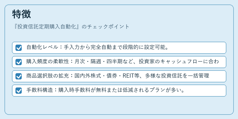 特徴(投資信託定期購入自動化)の図解