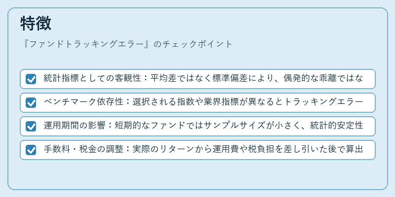 特徴（ファンドトラッキングエラー）の図解