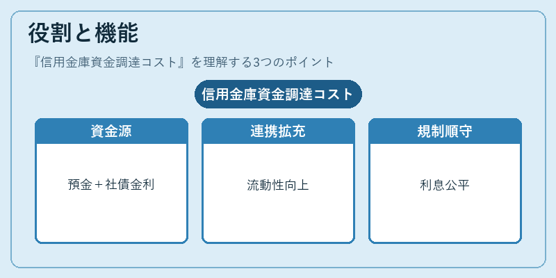 役割と機能（信用金庫資金調達コスト）の図解