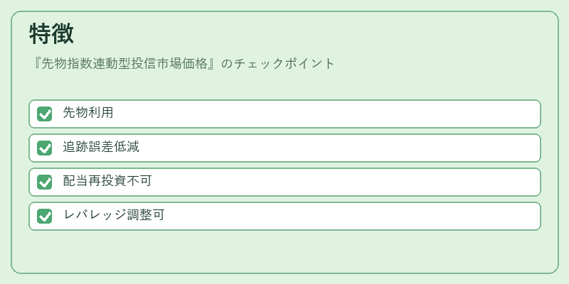 特徴（先物指数連動型投信市場価格）の図解