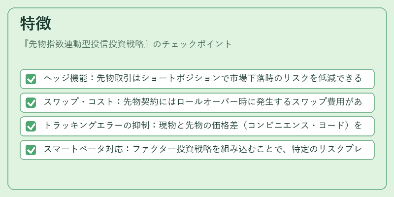 特徴（先物指数連動型投信投資戦略）の図解
