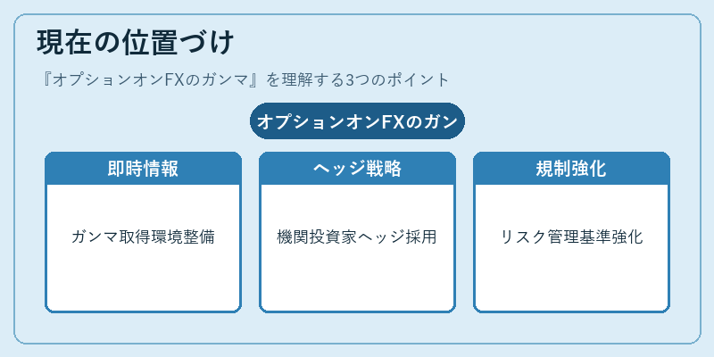 現在の位置づけ（オプションオンFXのガンマ）の図解