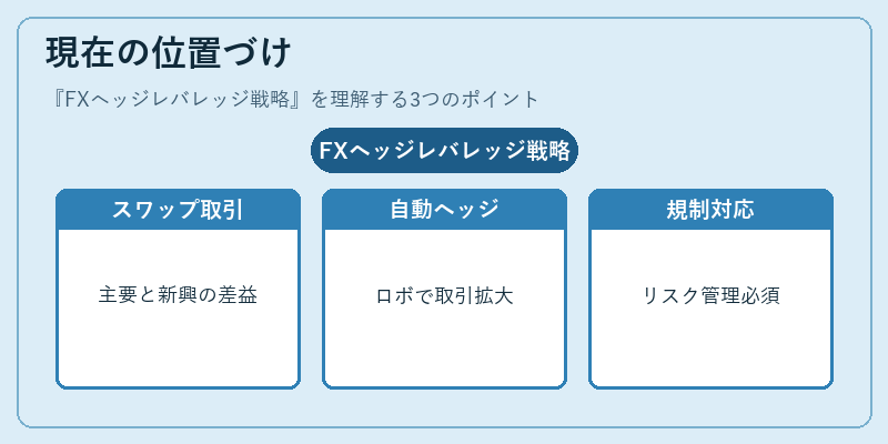 現在の位置づけ(FXヘッジレバレッジ戦略)の図解