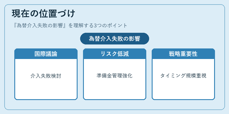 現在の位置づけ（為替介入失敗の影響）の図解