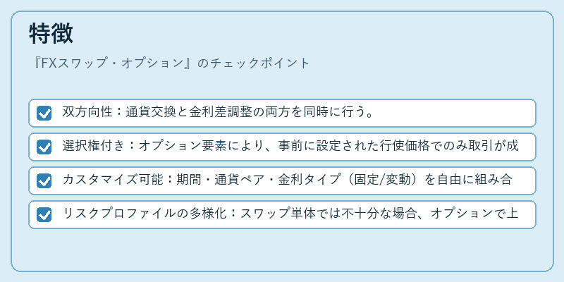 特徴（FXスワップ・オプション）の図解