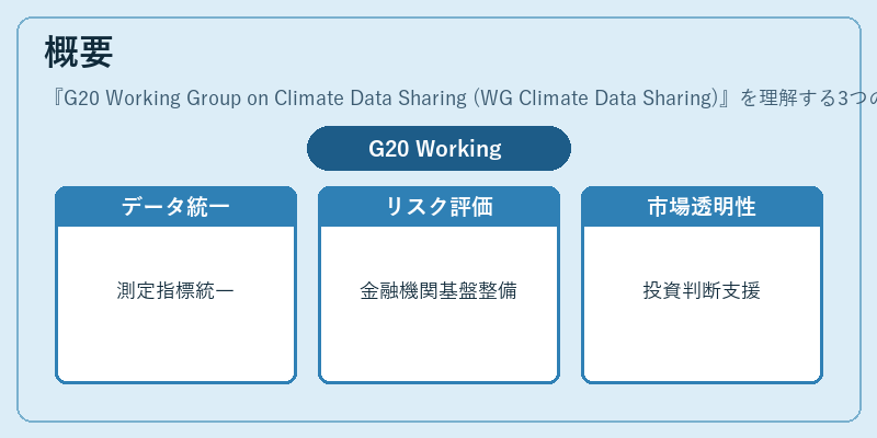 概要（G20 Working Group on Climate Data Sharing (WG Climate Data Sharing)）の図解