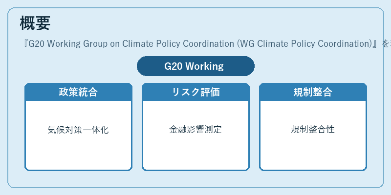 概要（G20 Working Group on Climate Policy Coordination (WG Climate Policy Coordination)）の図解