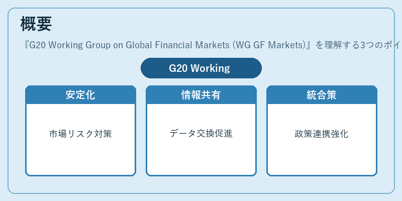 概要（G20 Working Group on Global Financial Markets (WG GF Markets)）の図解