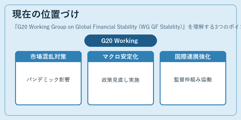 現在の位置づけ（G20 Working Group on Global Financial Stability (WG GF Stability)）の図解