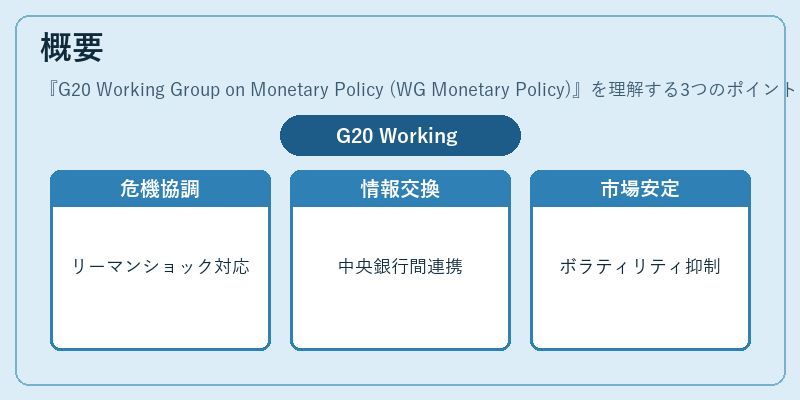 概要（G20 Working Group on Monetary Policy (WG Monetary Policy)）の図解