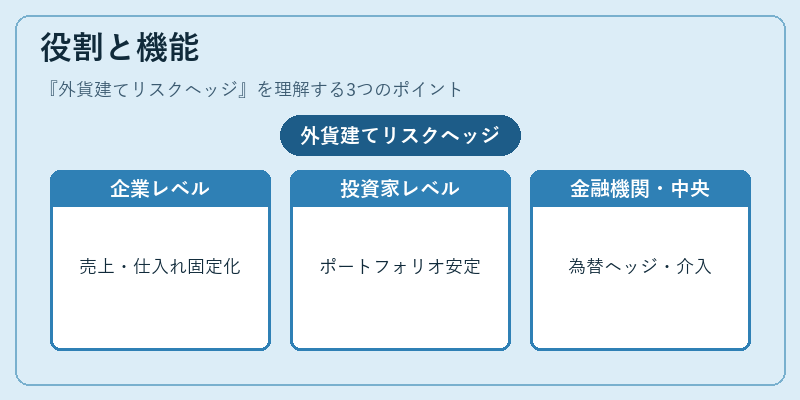 役割と機能(外貨建てリスクヘッジ)の図解