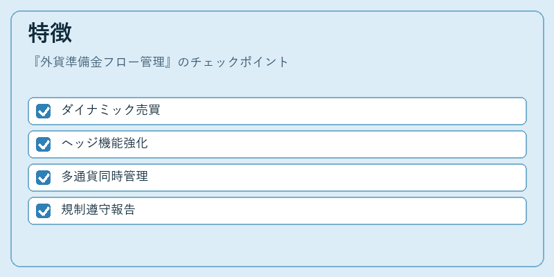 特徴(外貨準備金フロー管理)の図解