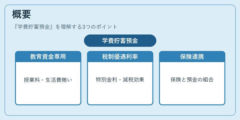 概要（学費貯蓄預金）の図解