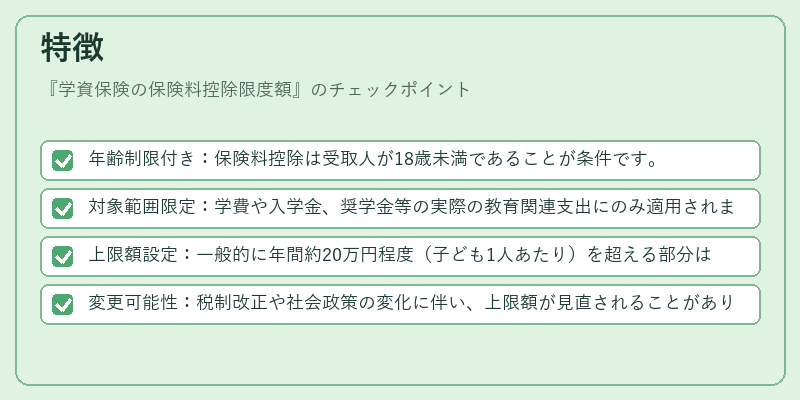 特徴(学資保険の保険料控除限度額)の図解