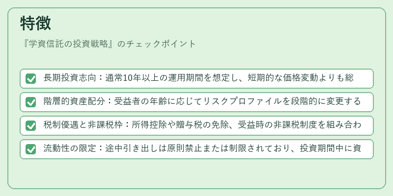 特徴（学資信託の投資戦略）の図解