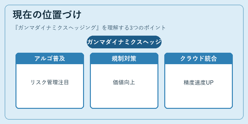 現在の位置づけ（ガンマダイナミクスヘッジング）の図解