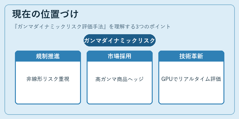 現在の位置づけ（ガンマダイナミックリスク評価手法）の図解