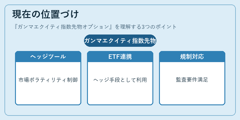 現在の位置づけ（ガンマエクイティ指数先物オプション）の図解
