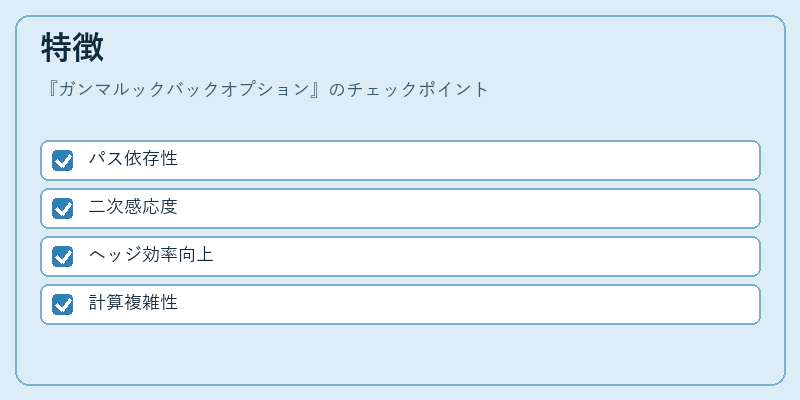 特徴（ガンマルックバックオプション）の図解