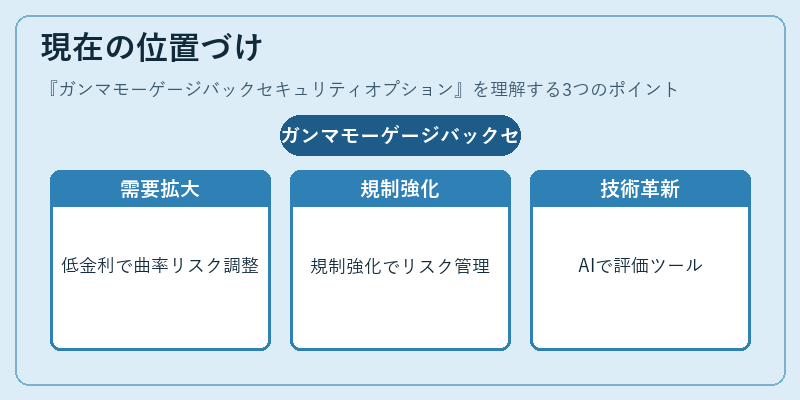 現在の位置づけ（ガンマモーゲージバックセキュリティオプション）の図解