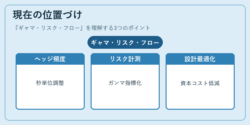 現在の位置づけ（ギャマ・リスク・フロー）の図解