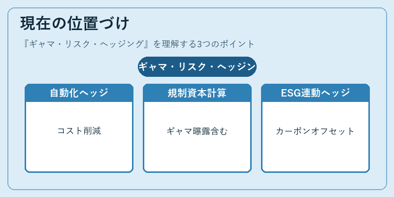 現在の位置づけ（ギャマ・リスク・ヘッジング）の図解
