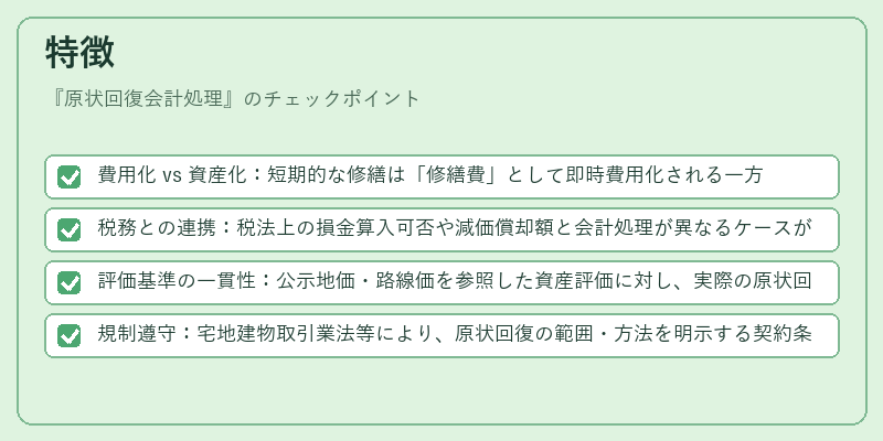 特徴（原状回復会計処理）の図解