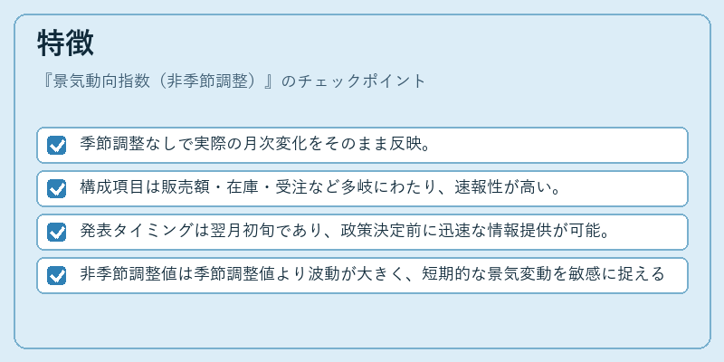 特徴（景気動向指数（非季節調整））の図解