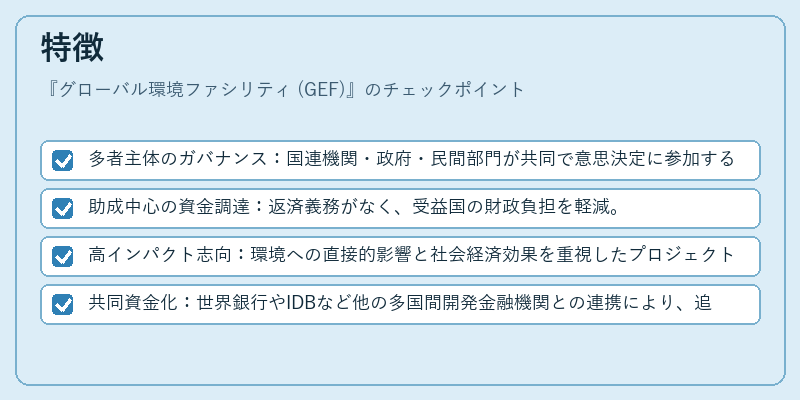 特徴(グローバル環境ファシリティ (GEF))の図解