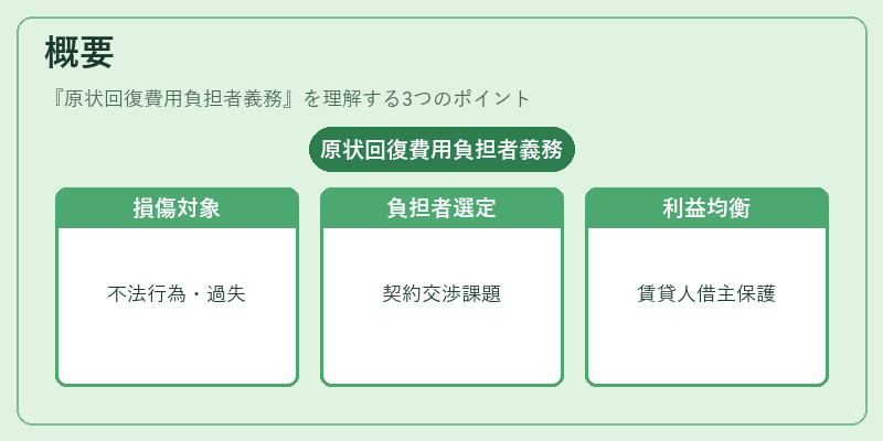 概要（原状回復費用負担者義務）の図解