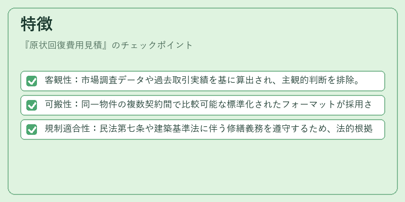 特徴(原状回復費用見積)の図解