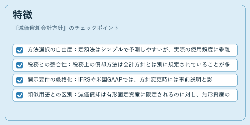 特徴（減価償却会計方針）の図解