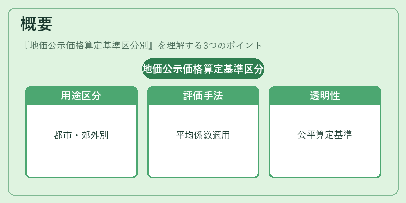 概要（地価公示価格算定基準区分別）の図解