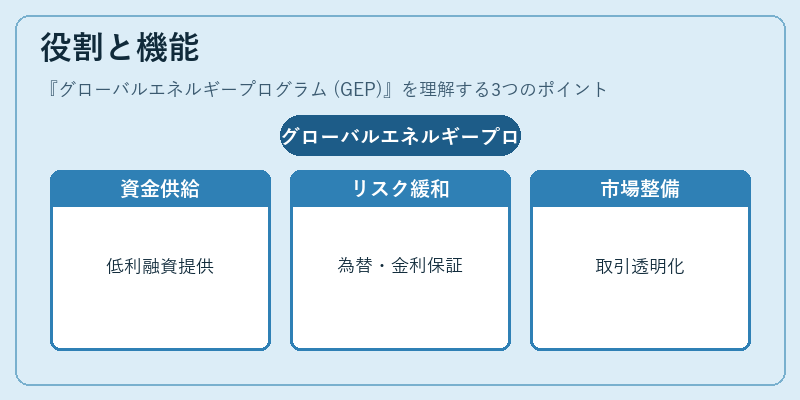 役割と機能（グローバルエネルギープログラム (GEP)）の図解