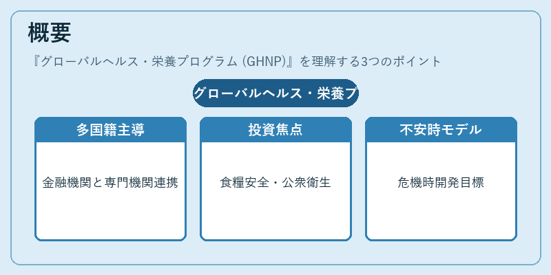 概要(グローバルヘルス・栄養プログラム (GHNP))の図解
