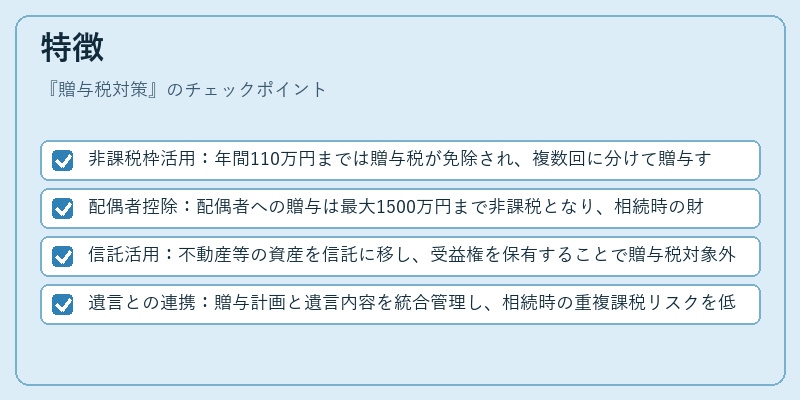 特徴(贈与税対策)の図解