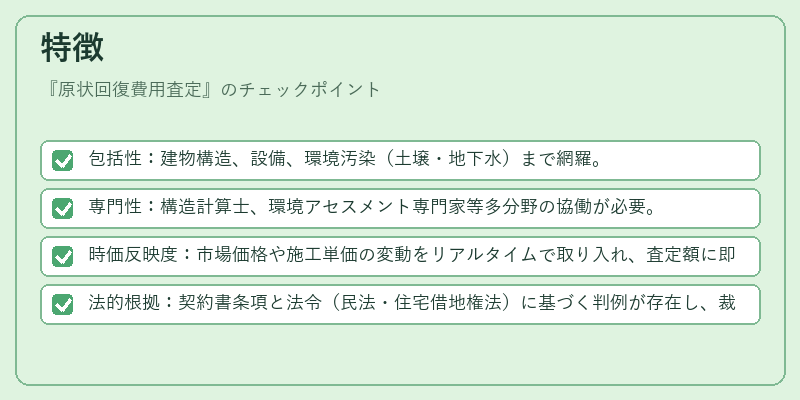 特徴(原状回復費用査定)の図解