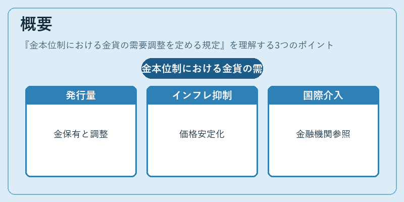 概要（金本位制における金貨の需要調整を定める規定）の図解
