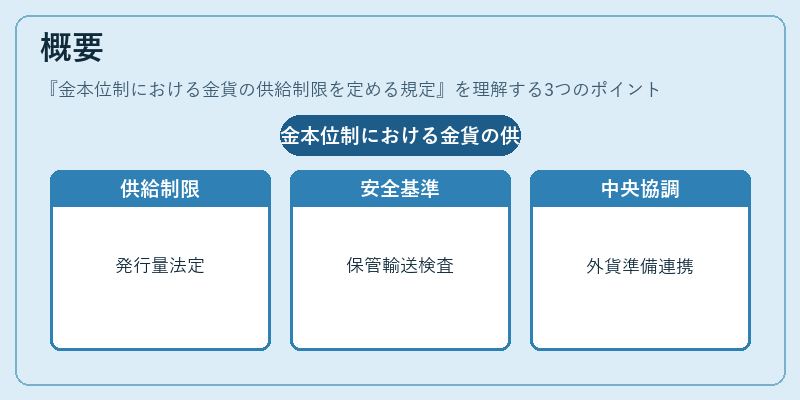 概要（金本位制における金貨の供給制限を定める規定）の図解