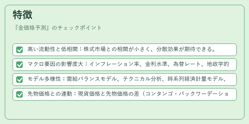 特徴（金価格予測）の図解
