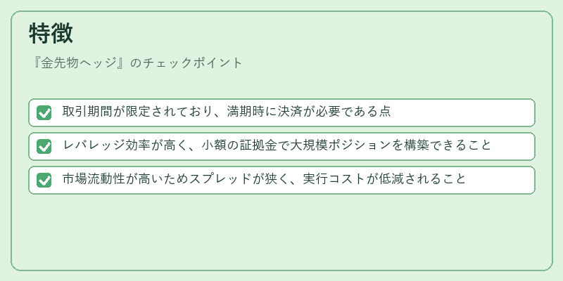 特徴（金先物ヘッジ）の図解