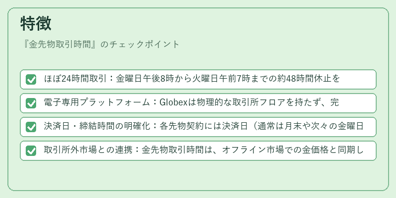 特徴（金先物取引時間）の図解