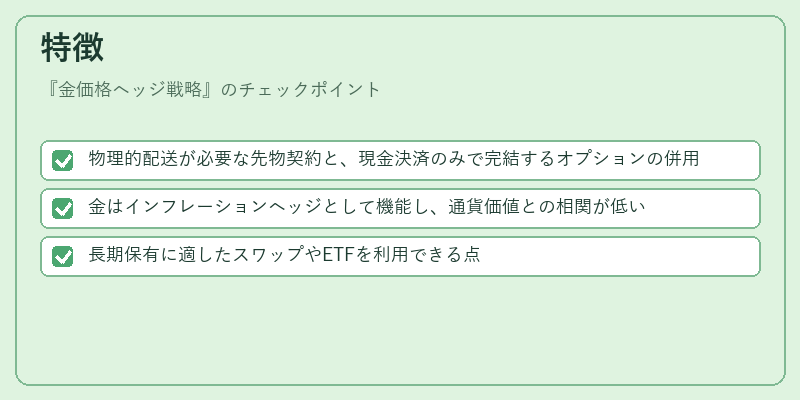 特徴（金価格ヘッジ戦略）の図解
