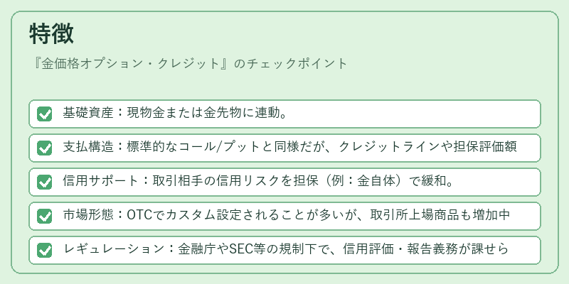 特徴（金価格オプション・クレジット）の図解