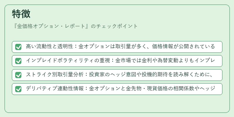 特徴(金価格オプション・レポート)の図解