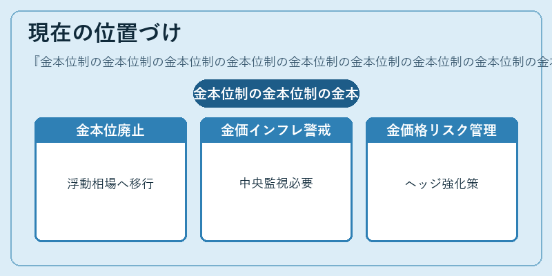 現在の位置づけ（金本位制の金本位制の金本位制の金本位制の金本位制の金本位制の金本位制の金本位制の金本位制の金本位制の金本位制の金本位制の金本位制の金本位制の金本位制の金本位制の金本位制の金本位制の金本位制の金本位制の金本位制）の図解