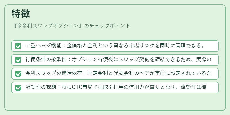 特徴(金金利スワップオプション)の図解