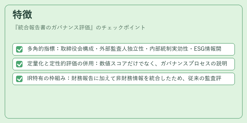 特徴（統合報告書のガバナンス評価）の図解
